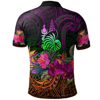 New Caledonia Polynesian Custom Polo Shirt Summer Hibiscus - Polynesian Pride