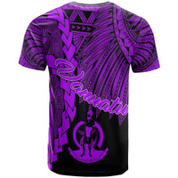 Vanuatu Polynesian Custom T Shirt Tribal Wave Tattoo Purple - Polynesian Pride