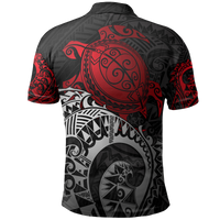 American Samoa Polo Shirt Amerika Samoa Seal Red Turtle Tattoo - Polynesian Pride