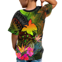 Papua New Guinea Polynesian Custom T Shirt Hibiscus and Banana Leaves - Polynesian Pride