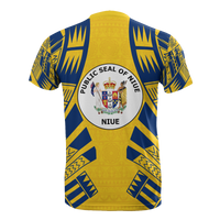 Niue T Shirt Niue Seal Polynesian Tattoo Yellow Style - Polynesian Pride