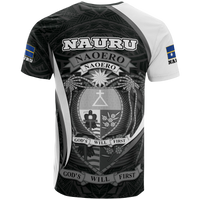 Nauru Polynesian T Shirt Nauru Flag Coat Of Arms Polynesian Tattoo White Black - Polynesian Pride