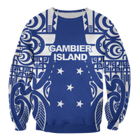 (Custom Personalised) Austral Islands Tribal Tattoo Sweatshirt - LT12 Unisex Blue - Polynesian Pride