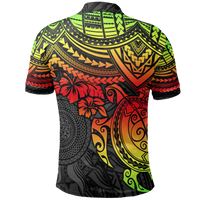 Polo Shirt Polynesian Reggae Turtle Hibiscus - Polynesian Pride