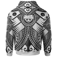 FSM Zip up Hoodie White Seal with Polynesian Tattoo - Polynesian Pride