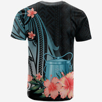 Tokelau T Shirt Turquoise Polynesian Hibiscus Pattern Style - Polynesian Pride