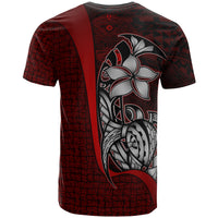 Marshall Islands Polynesian Custom T Shirt Red Coat of Arm Turtle with Hook - Polynesian Pride