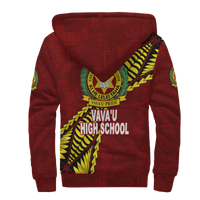 Tonga Vava'u High School Tongan Patterns Sherpa Hoodie - LT12 - Polynesian Pride
