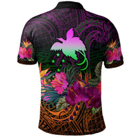 Papua New Guinea Custom Polo Summer Hibiscus - Polynesian Pride