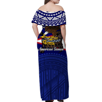 American Samoa Independence Anniversary Pride Off Shoulder Long Dress - LT12 - Polynesian Pride
