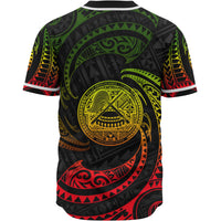 American Samoa Polynesian Baseball Shirt - Reggae Tribal Wave - Polynesian Pride