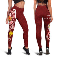 Papua New Guinea Legging - PNG Seal Polynesian Patterns Plumeria - Polynesian Pride