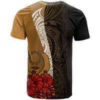 Pohnpei Micronesia T Shirt Coat Of Arms With Hibiscus Gold - Polynesian Pride