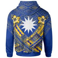 Nauru Polynesian Hoodie Nauru Flag Camisole Hibiscus Style - Polynesian Pride