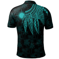 Marshall Islands Custom Polo Polynesian Wings (Turquoise) - Polynesian Pride