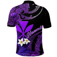Hawaii Turtle With Plumeria Leaf Purple Polo Shirt LT12 - Polynesian Pride