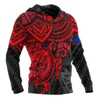 Guam Polynesian Hoodie Red Turtle - Polynesian Pride