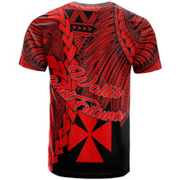 Wallis and Futuna Polynesian T Shirt Tribal Wave Tattoo Red - Polynesian Pride