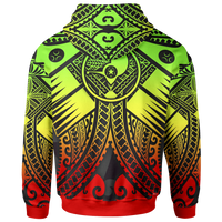 YAP Zip up Hoodie Reggage Seal with Polynesian Tattoo - Polynesian Pride