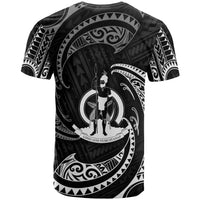 Vanuatu Polynesian All Over T Shirt White Tribal Wave - Polynesian Pride
