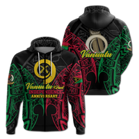 Vanuatu 42nd Independence Anniversary Pride Hoodie LT12 Zip Hoodie Black - Polynesian Pride