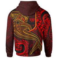 Fiji Hoodie Red Shark Polynesian Tattoo - Polynesian Pride