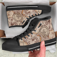 Palau High Top Shoes - Hibiscus Flowers Vintage Style - Polynesian Pride
