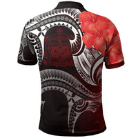 Samoa Polo Shirt Samoan Seal Wave Style (Red) - Polynesian Pride