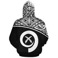 Vanuatu Polynesian Custom Hoodie Black Curve - Polynesian Pride