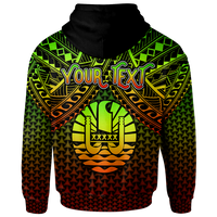 Polynesian Tahiti Custom Zip up Hoodie Reggae Vintage Polynesian Patterns - Polynesian Pride