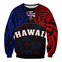Hawaiian Kanaka Sweatshirt Flag Nation Black Demodern AH Unisex Black - Polynesian Pride