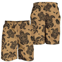 Polynesian Turtle Palm And Sea Pebbles Gold Men's Short Men's Shorts Gold - Polynesian Pride