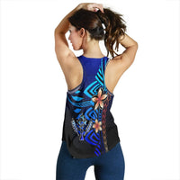Kosrae Custom Personalised Woman's Racerback Tank - Vintage Tribal Mountain - Polynesian Pride