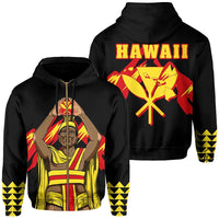 King Kanaka Kauka Zipper Hoodie Black Unisex Black - Polynesian Pride