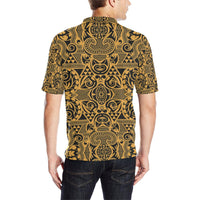 Polynesian Polo Shirt Yellow Black - Polynesian Pride