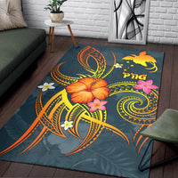 Papua New Guinea Polynesian Area Rug - Legend of Papua New Guinea (Blue) - Polynesian Pride