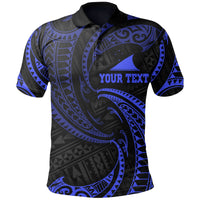 Tokelau Polynesian Custom Polo Shirt Blue Tribal Wave Unisex Blue - Polynesian Pride