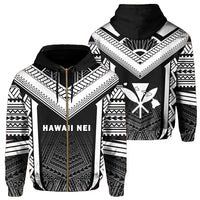 Hawaii Kanaka Polynesian Zip up Hoodie Active White Unisex White - Polynesian Pride