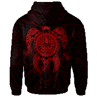 Tahiti Polynesian Custom Hoodie Vintage Polynesian Turtle (Red) - Polynesian Pride