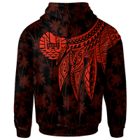 Tahiti Custom Hoodie Polynesian Wings (Red) - Polynesian Pride