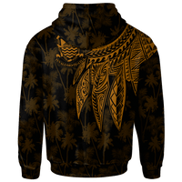 Tuvalu Hoodie Polynesian Wings (Golden) - Polynesian Pride