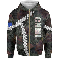 CNMI Polynesian Zip up Hoodie Chain Polynesian Unisex BLACK - Polynesian Pride
