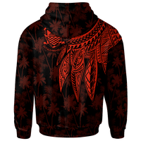 Tuvalu Hoodie Polynesian Wings (Red) - Polynesian Pride