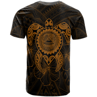 American Samoa Polynesian T Shirt Vintage Polynesian Turtle (Golden) - Polynesian Pride