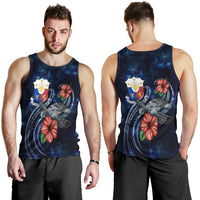 Philippines Polynesian Men Tank Top - Blue Turtle Hibiscus Blue - Polynesian Pride