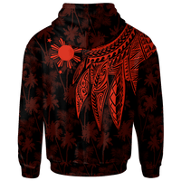 The Philippines Custom Hoodie Polynesian Wings (Red) - Polynesian Pride