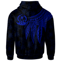 Vanuatu Custom Hoodie Polynesian Wings (Blue) - Polynesian Pride