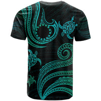 Cook Islands Custom T Shirt Polynesian Turtle With Pattern - Polynesian Pride