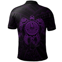 Tahiti Polynesian Custom Polo Shirt Vintage Polynesian Turtle (Purple) - Polynesian Pride
