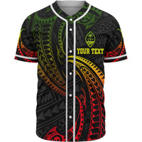 Guam Polynesian Custom Personalised Baseball Shirt - Reggae Tribal Wave Unisex Reggae - Polynesian Pride